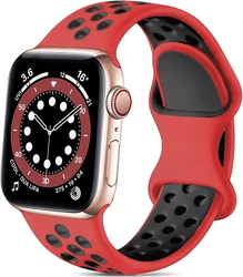 Premium Silicone Sports Watch Strap - Durable Rubber Band for Ultimate Comfort and Style (4 red black)