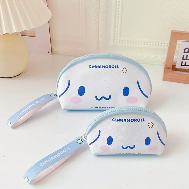 2pcs Sanrio hello kitty coin purse  Kuromi cosmetic bag coin purse PU semi-circular clutch mobile phone storage bag card holder 2