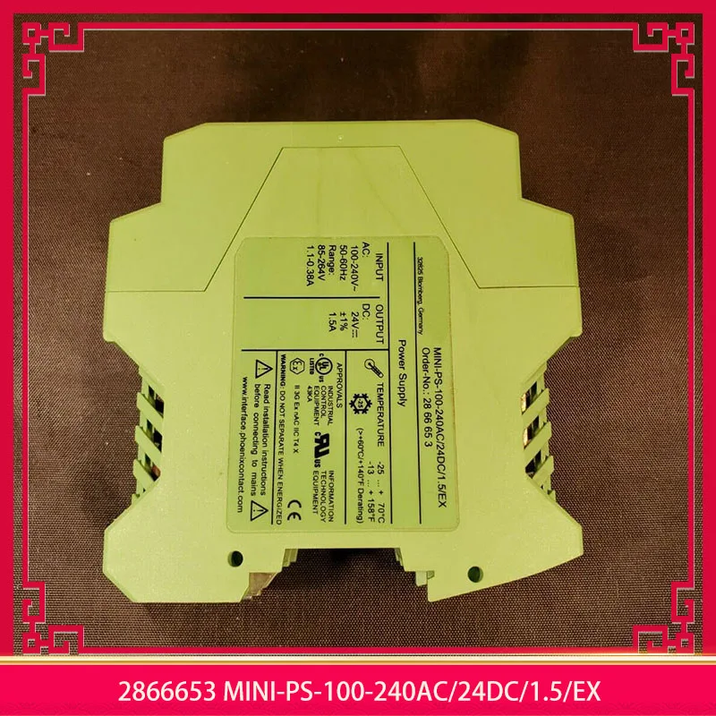 

2866653 MINI-PS-100-240AC/24DC/1,5/EX для импульсного источника питания Phoenix, однофазный входной выход 24 В постоянного тока/1,5 A, отличное тестирование