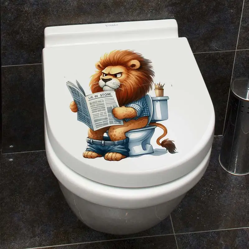 Lion ,Tiger ,Zebra ,Monkey Animal Toilet Sticker Bathroom Toilet Cover Sticker Wall WC Home BathRoom Decoration