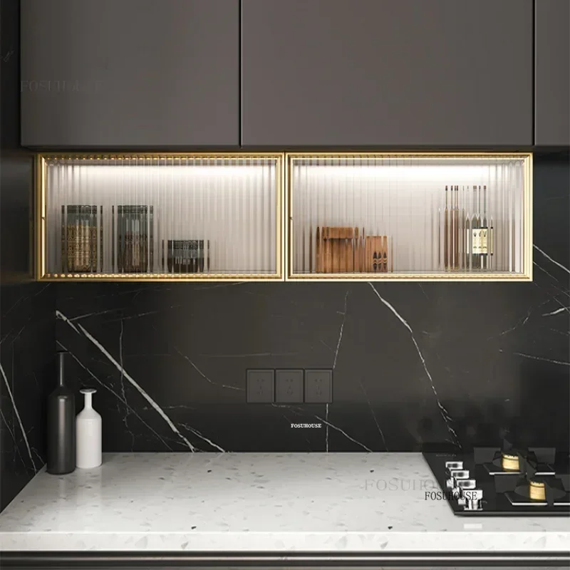Small Apartment Kitchen Cabinets Coffee Shop Wall-mounted Storage Cabinet Creative Homestay Furniture Cupboard with Door N