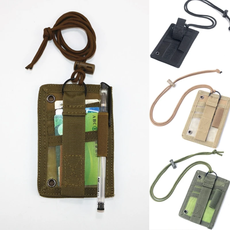 Taktischer ID-Karten halter Hakens ch laufe Patch Reiseleiter Abzeichen halter Outdoor-Reisetasche Stift Geldbörse und Nylon Lanyard