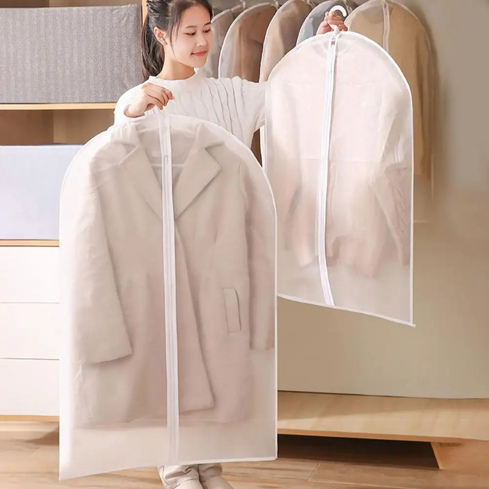 

Garment Dust Cover Set of 5 Transparent Clothing Dust Covers with Hanging Hooks Zipper Closure for Moisture-proof Dustproof