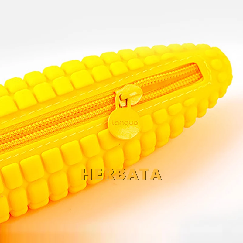 Corn Shaped Silicone Pencil Case-Fun Food-Themed Pen Storage Bag for School Supplies & Student Stationery (Cartuchera) pencil cases stationery box