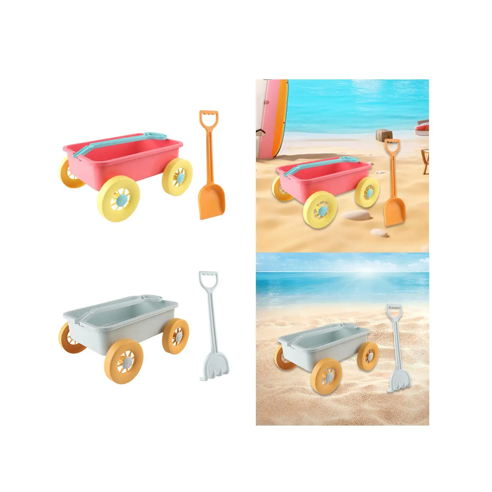 Pretend Play Wagon Toy Summer Sand Toy Trolley for Indoor Summer Seaside