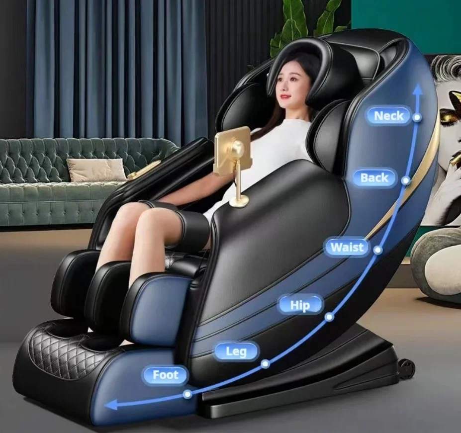 C83 PU Leather Single Future High Quality Back and Leg Massage Chairs Sl Track 4d Full Body Waist with Timing Control 2