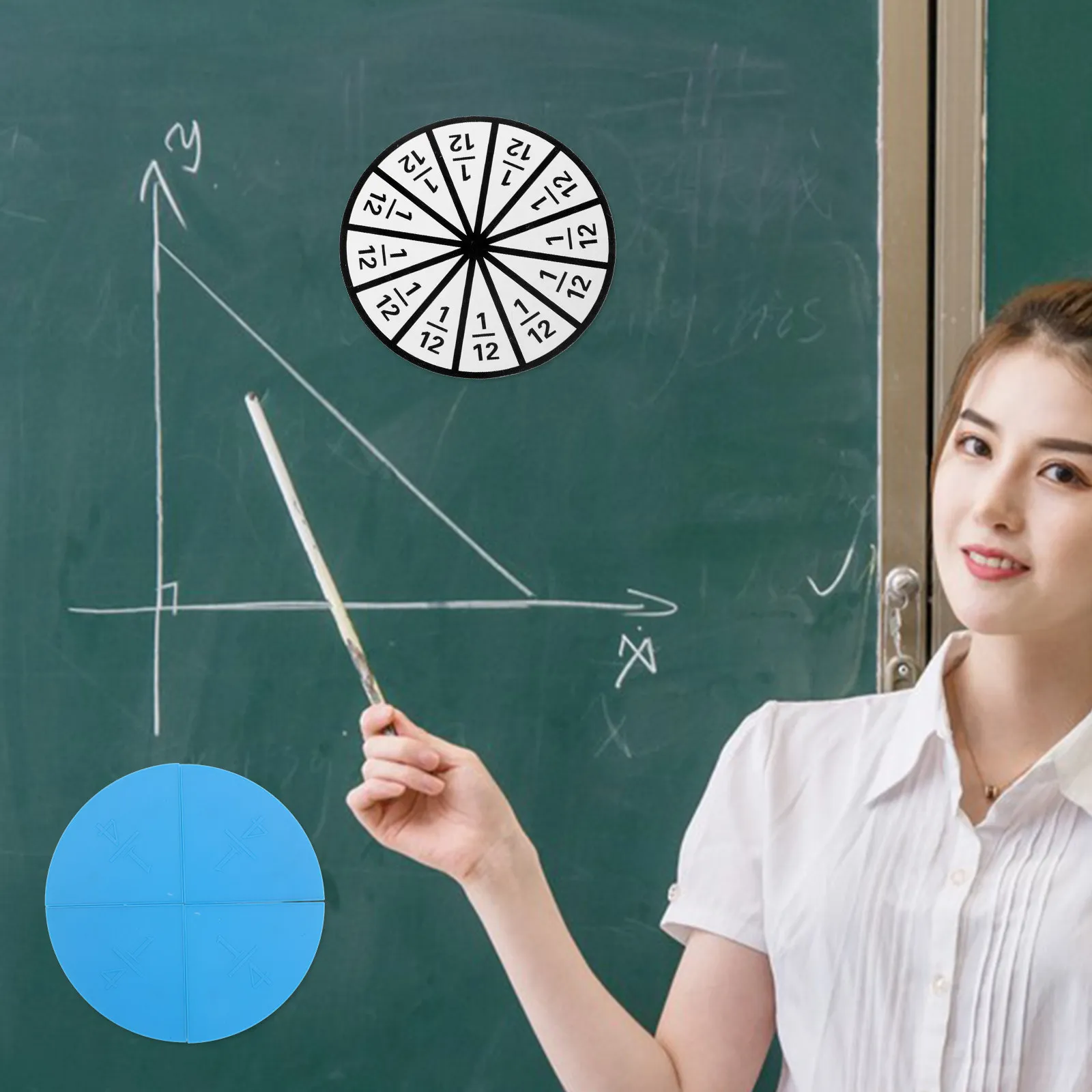 1세트 자기식 분수 원형 시연 도구 세트, 대화형 원형 분수 디스크, 교육용 교구, 완벽한 교실 및 가정용