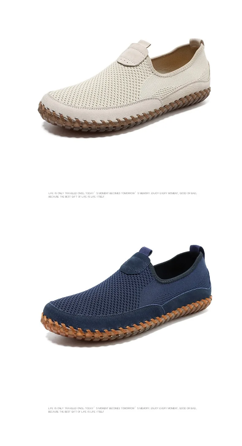 Men's Shoes Mesh Breathable Summer Thin Mesh Breathable Lightweight Comfortable Casual Slip-on Shoes Large Size Mesh Shoes