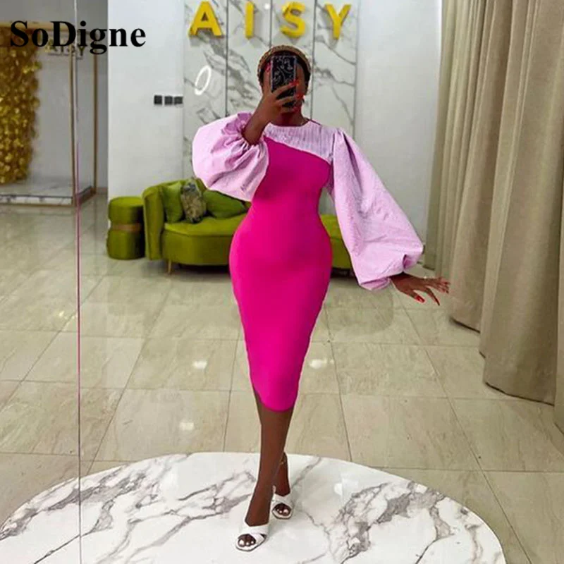 

Женское вечернее платье-Русалка до щиколотки, с рукавами-фонариками