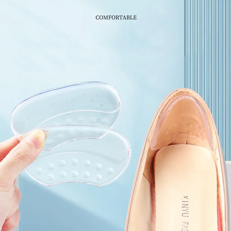 High heels silicone heel cushion half-size cushion heel post suitable for anti-friction foot anti-falling 2 pairs