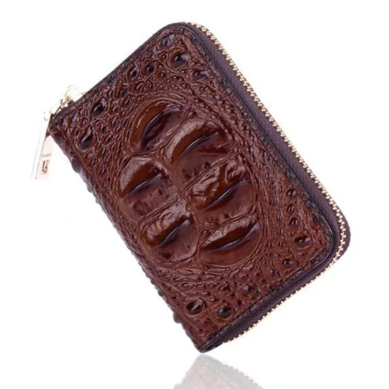 Genuine Leather Women Fashion Business Wallet High Quality Mini Zipper Multi Namecard Holder Cards Purses Luxury Small Billfold