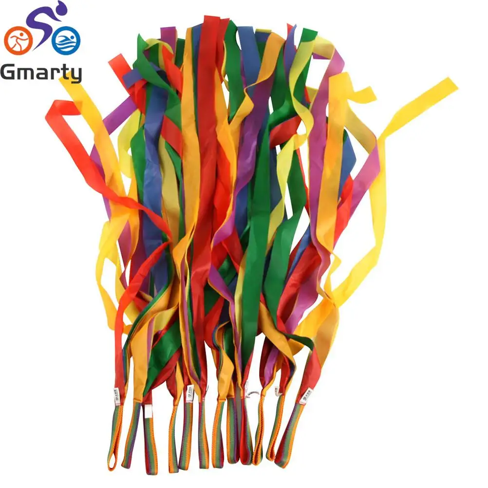 Sport Dance Rainbow Ribbon Kids Gym Rhythmic Gymnastics Art Gymnastic Exercises Cheerleading Fitness