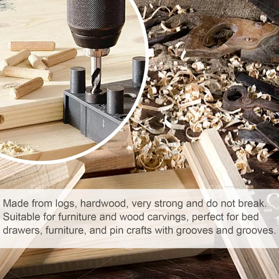 WOODEN DOWEL WOOD GROOVED PLUG WOOD PINS FOR FURNITURE JOINT WOODWORK (100PCS/BOX) - Hardware Online Store