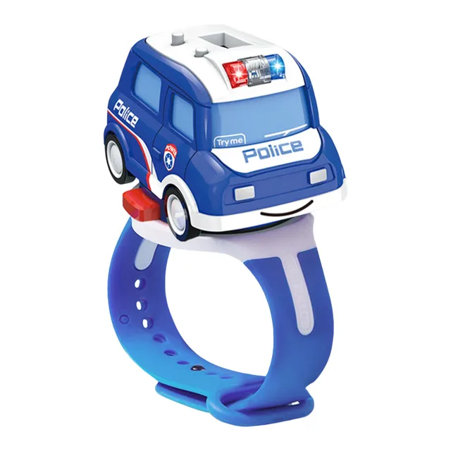 Cartoon Mini RC Remote Control Car Watch Toys Children Electric Wrist Rechargeable Wrist Racing Cars Watch For Boys Girls GiftGray