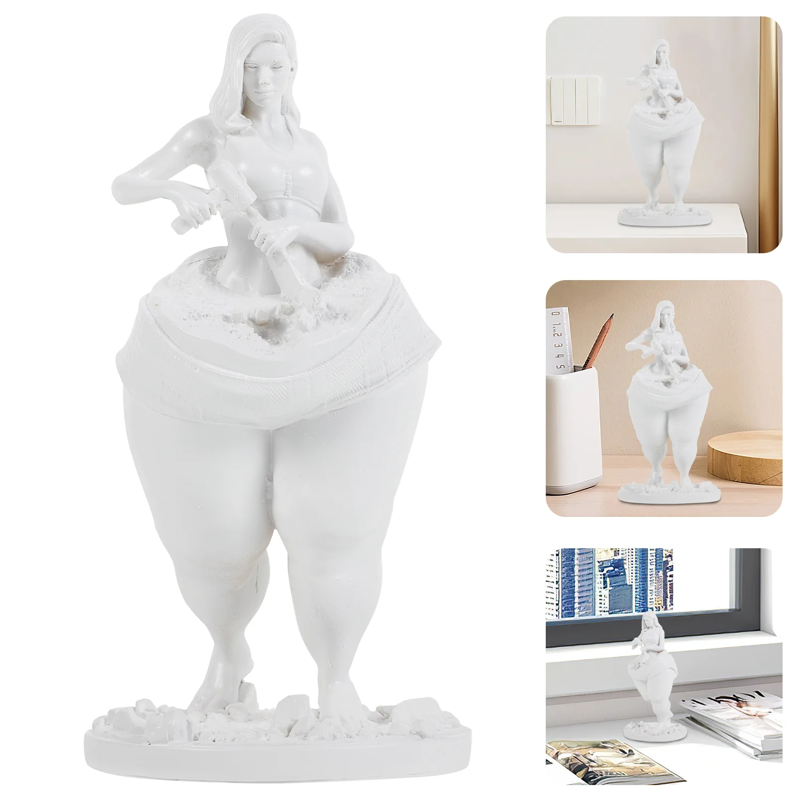 

Yoga Statue Resin Fitness Home Furnishings Goddess Man Ornaments Desktop Adornment Woman