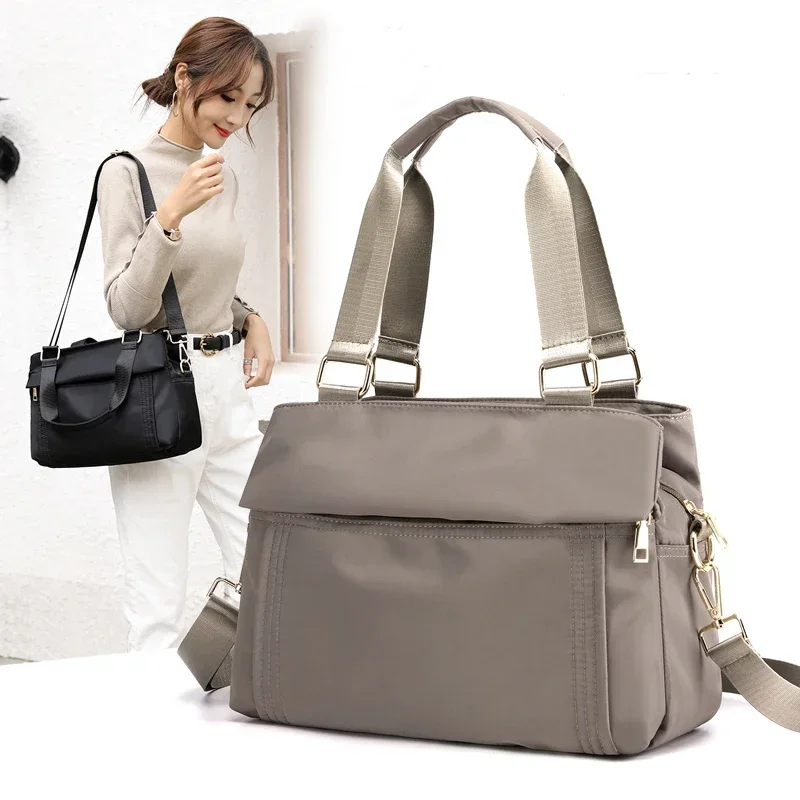 

2024 Winter Women's Shoulder Bags Top-Handle Tote Bags High Quality Nylon Ladies Leisure Crossbody Bag Female Handbags Bolsas