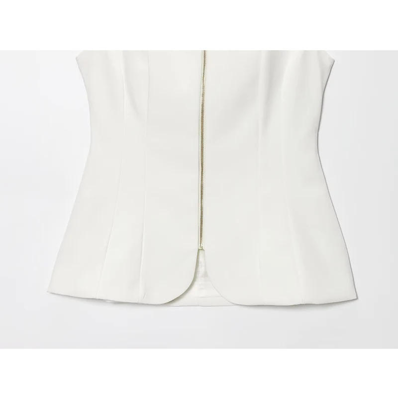 2025 Women's Vest Fashion Zipper Corset Vest Top Lady Casual Cropped Sleeveless Jacket Streetwear New Waistcoats ﻿Tops