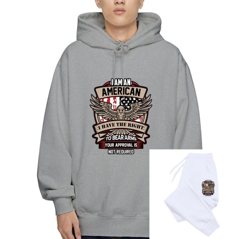 

I Am An American I Have The Right To Bear Arms New Mens Pullover Liberal Republican Printing SweaHoody Sweatshirt Hoodie