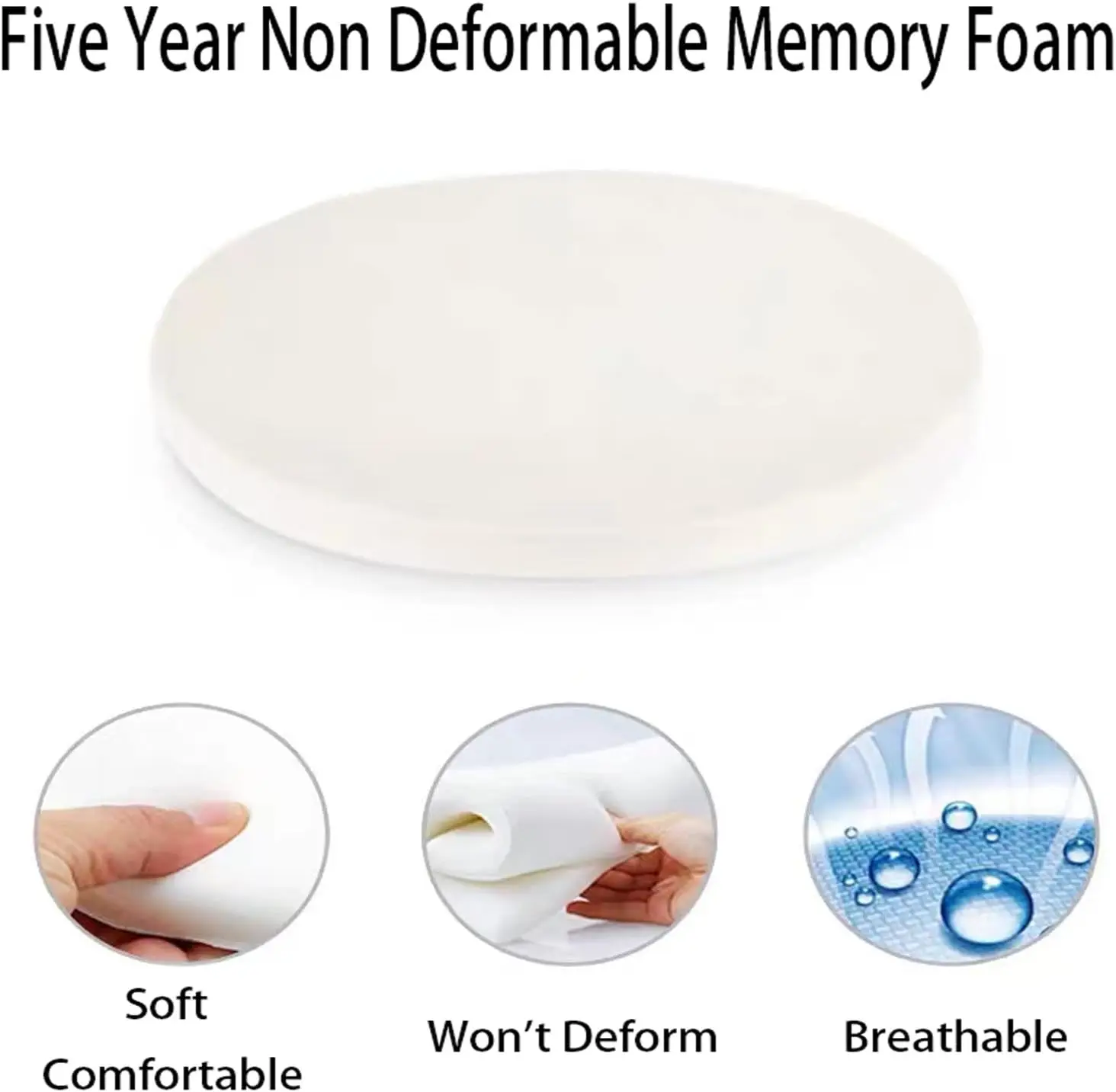 Memory Foam Seat Cushion Anti-Slip Soft Solid Round Floor Seat Futon Office Chair Pad Bar Seat Stool Cushions 30/35/40cm 5