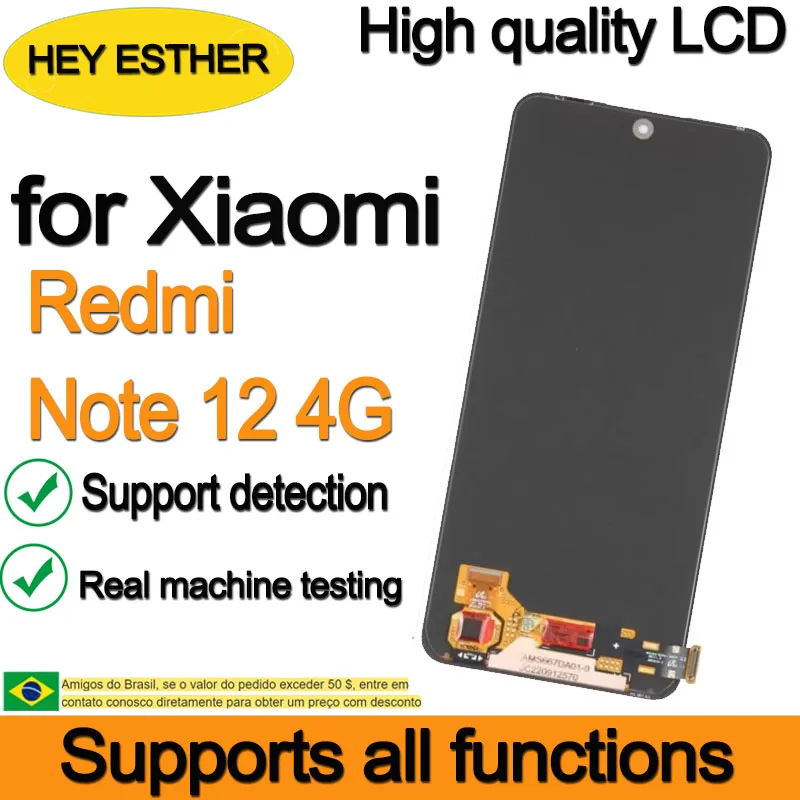Tela de substituição (Incell) para Xiaomi Redmi Note 12 4G 23021RAAEG, 23021RAA2Y, 23027RAD4I