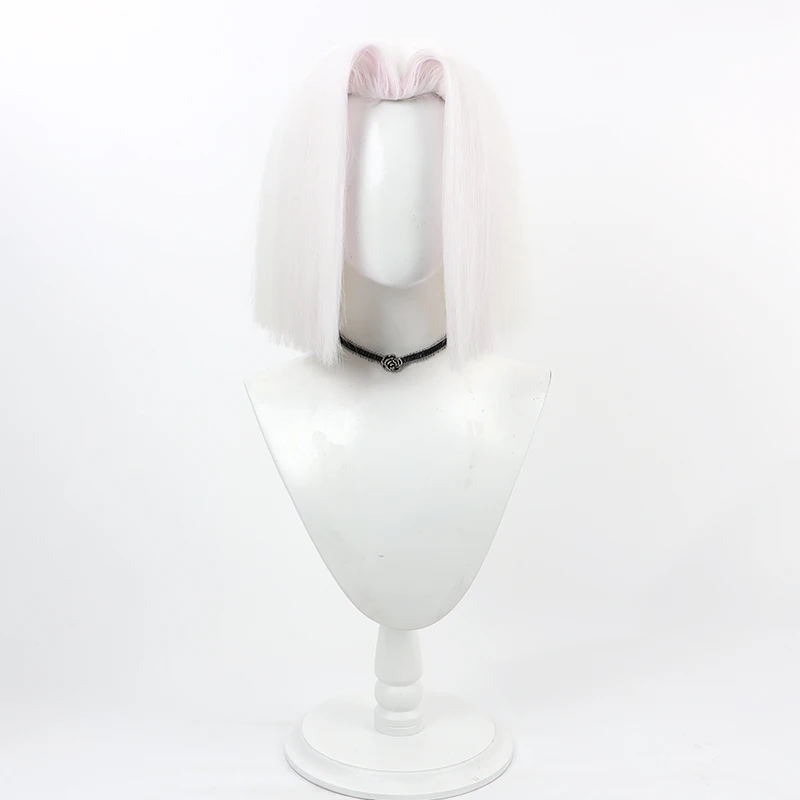 Hazbin Lute Wig Perücke Halo Angel Cosplay Kostüm Shoes Hotel Fight Boots Carnaval Silver Color Anime Cosplay Prop 30