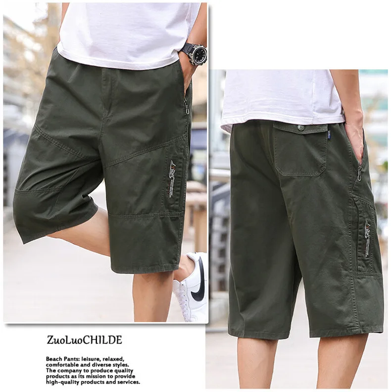 Mens Summer 100% Cotton Cargo Shorts Mens Casual Loose Multi pocket Plus Size Short Pants Outdoor Sport Hiking Jogger Shorts 6XL 3
