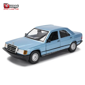 Bburago 1:24 1987 Mercedes Benz 190E simulation alloy car model crafts decoration collection toy tools gift