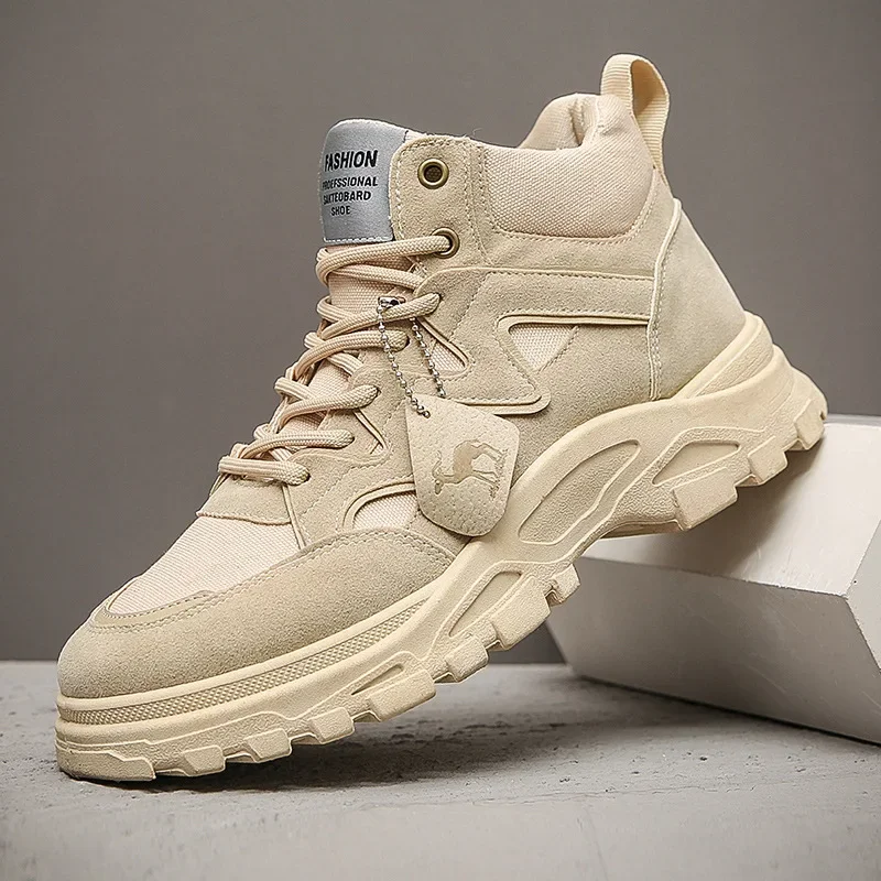 Winter Outdoor Men's Boots Fashion Platform Cowboy Ankle Boots Casual Combat Waterproof Tactical