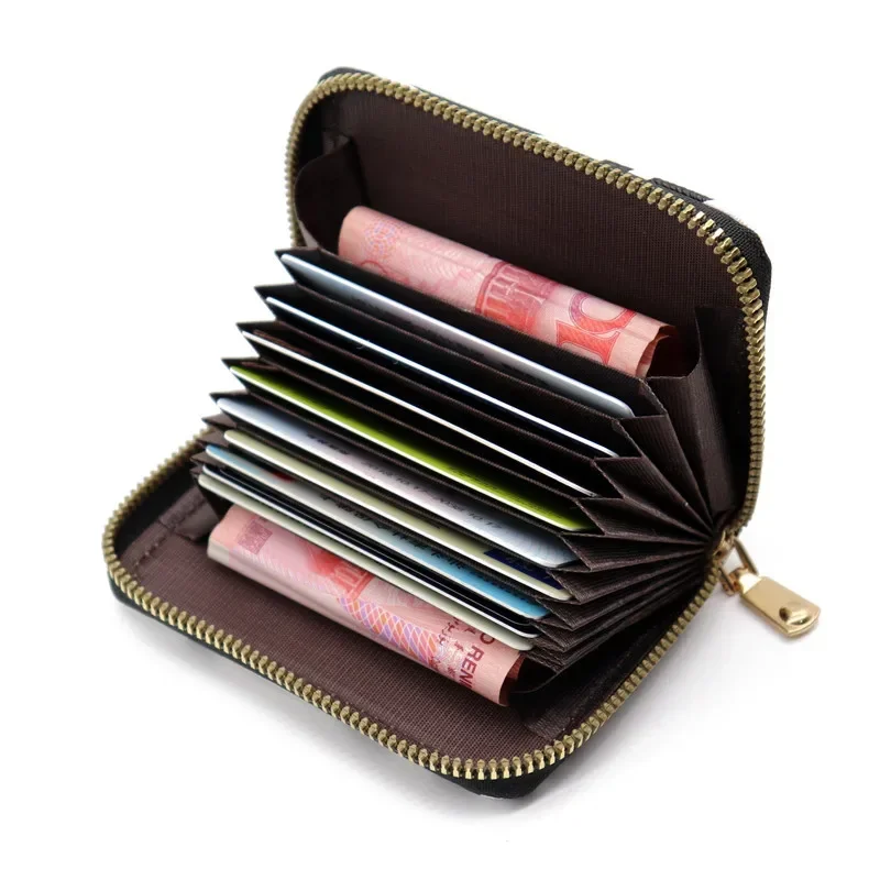 Pu Leather Mini ID Card Holder Bank Credit Card Box Leopard Print Multi Slot Case Wallet Women