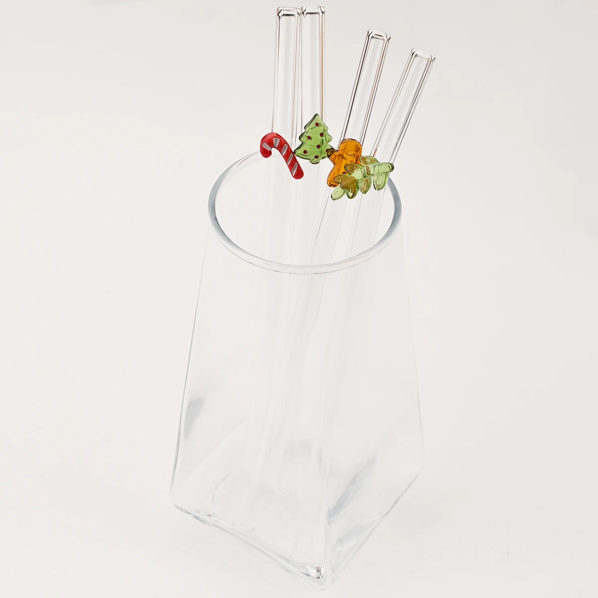Christmas Glass Straw Set with Brush 2