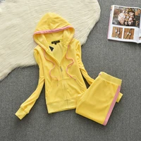 Juicy Lovers marque populaire rayé femmes costumes de sport en plein air velours automne femmes survêtements à capuche Jogging vêtement de sport 1