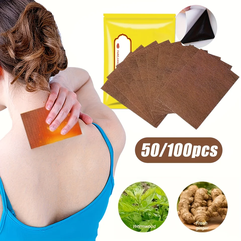 50/100 Stück Heizpflaster, geeignet für Nacken, Schultern, Rücken, Knie und Bauch, tragbare Wärmefunktion_voghion.com