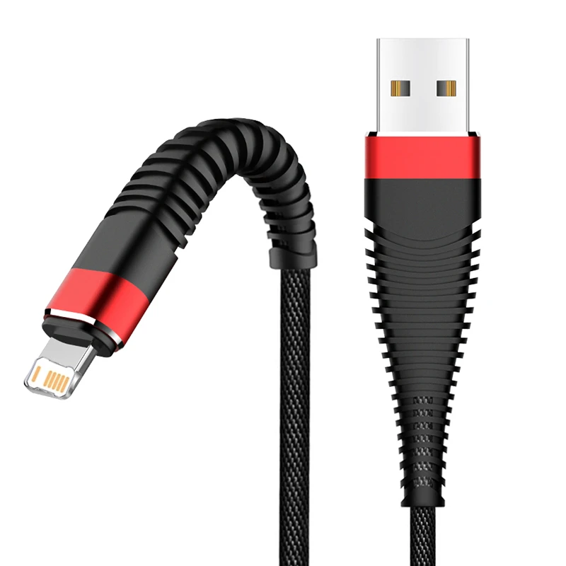 아이폰 11 12 13 미니 14 프로 XS 맥스 X XR 7 8 플러스용 패브릭 브레이디드 안티 벤딩 고속 충전 USB 케이블