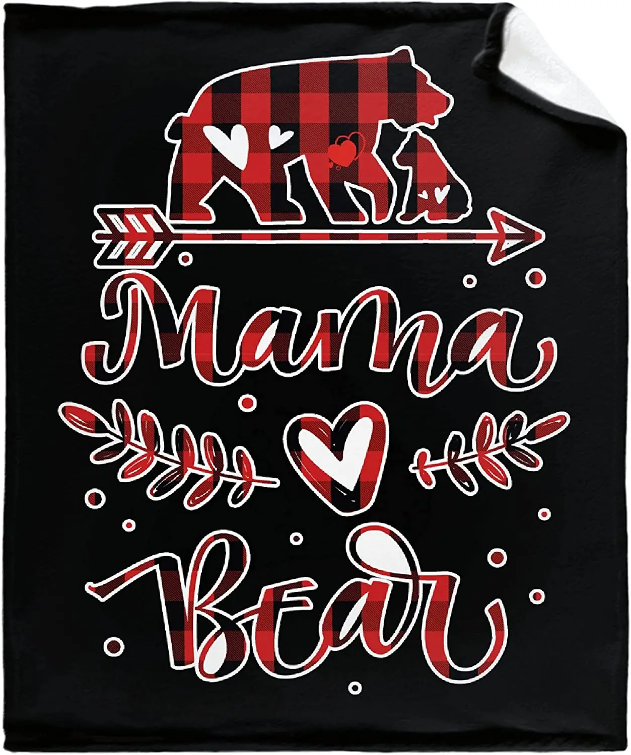 

Mama Bear Red Plaid Ulta Soft Fleece Flannel Blankets Birthday Halloween Throw Blanket Bedding Outdoor Cover Picnic Couch Toddle