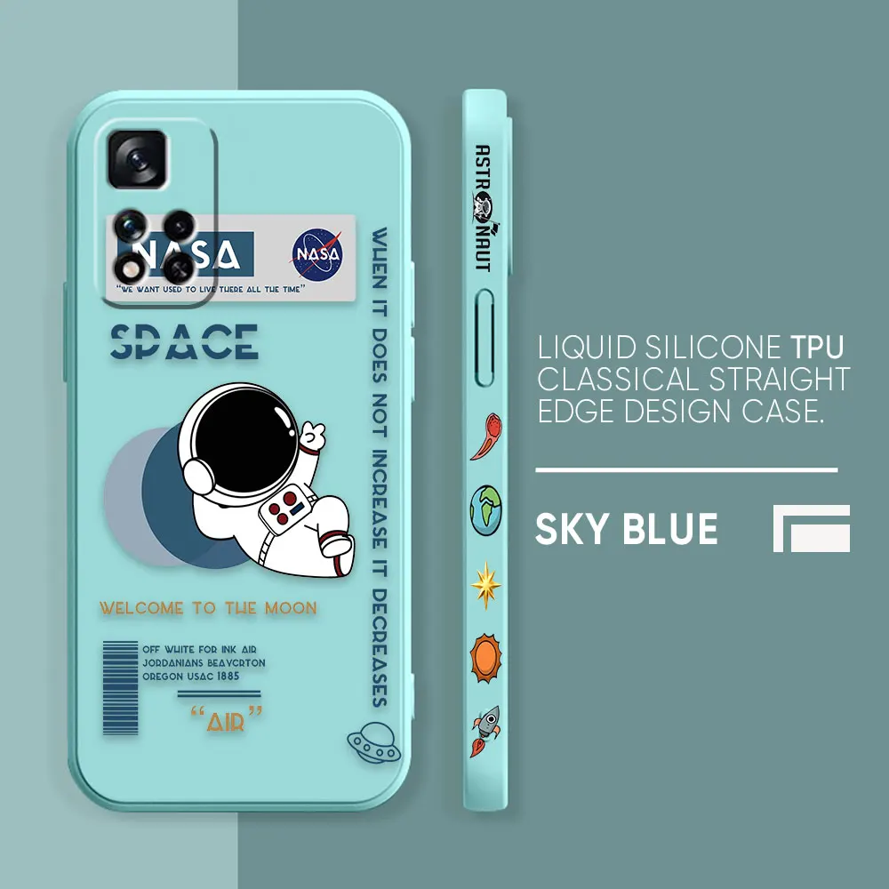 thumbnail image 1 of Case For Redmi Note 12 11 11T 11R 11E 10 9 8 7 7S PRO PLUS 4G 5G Simple Liquid silicone Case Funny Astronaut Spacewalk, 1 of 5