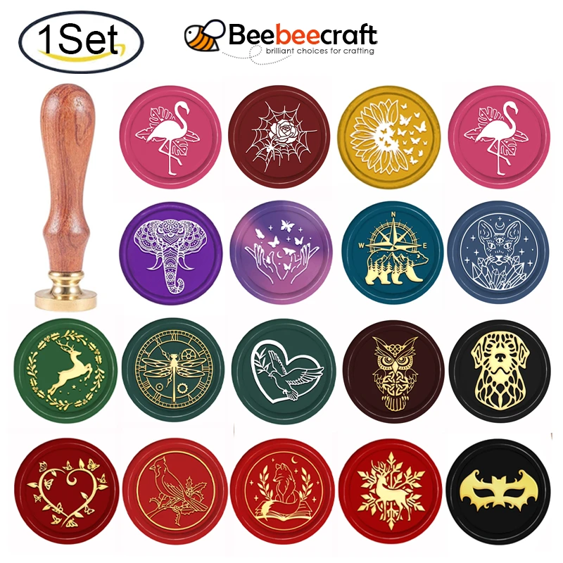 1pc Wax Seal Stamp Elephant Head With Vintage Wax Stamp 30mm Sealing Stamps  With Removable Brass Head Wood Handle For Invitation - Jewelry Findings &  Components - AliExpress