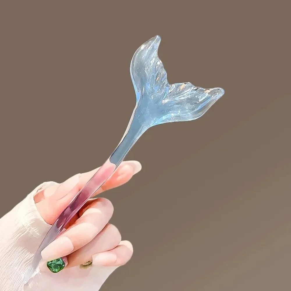 Kreative Haarnadel im chinesischen Stil mit Fischschwanz, blau-transparent, Haarstäbchen, Haar-Accessoires, Vintage Damen Scrunchie Kopfschmuck – Detail 7