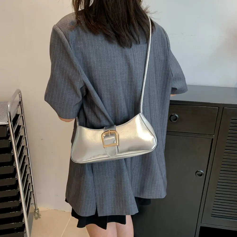 Capacity Shoulder Bag Korean Style Faux Leather Shoulder Bags for Women with Adjustable Straps Capacity Chic Glossy Finish