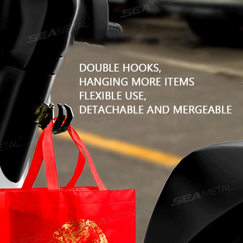 Motorcycle Helmet Double Hooks Aluminum Alloy Bracket Mount Motorbike Scooter Helmet Holder Universal Handfree Hanging Hook