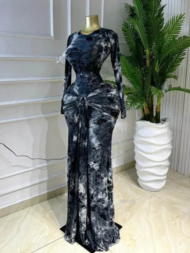 فستان ماكسي حرير مطبوع فاخر