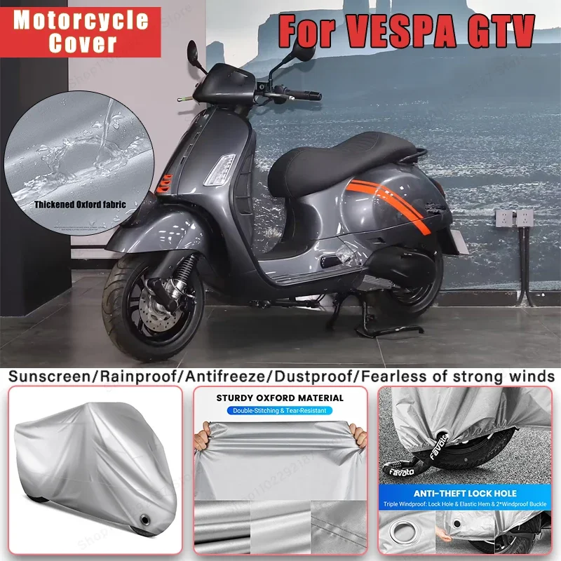 VESPA GTV용 이어프리 오토바이 커버 - 실외용 전신 보호, 방수 방진 자..