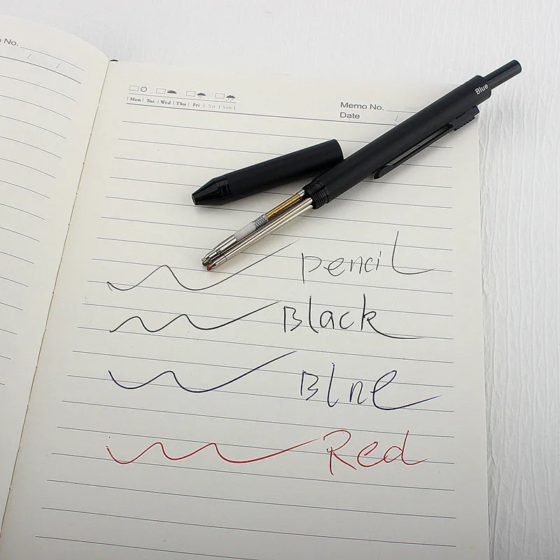 4 In 1 Multicolor Pen, Metal Cased Multifunction Pen, 0.5mm Mechanical Pencil, Red /Blue / Black Ball Pen