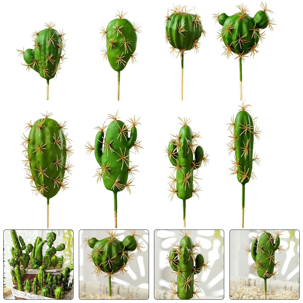 

8pcs Fake Cactuses Artificial Succulent Plants False Cactuses (Assorted Color)