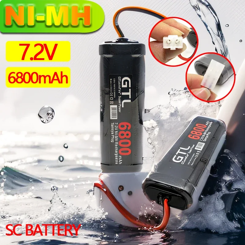 

Fast 7.2V 6800mAh NiMH Replacement RC Battery with Tamiya Discharge Connector for RC toys Racing Cars Boat Aircraft free ship