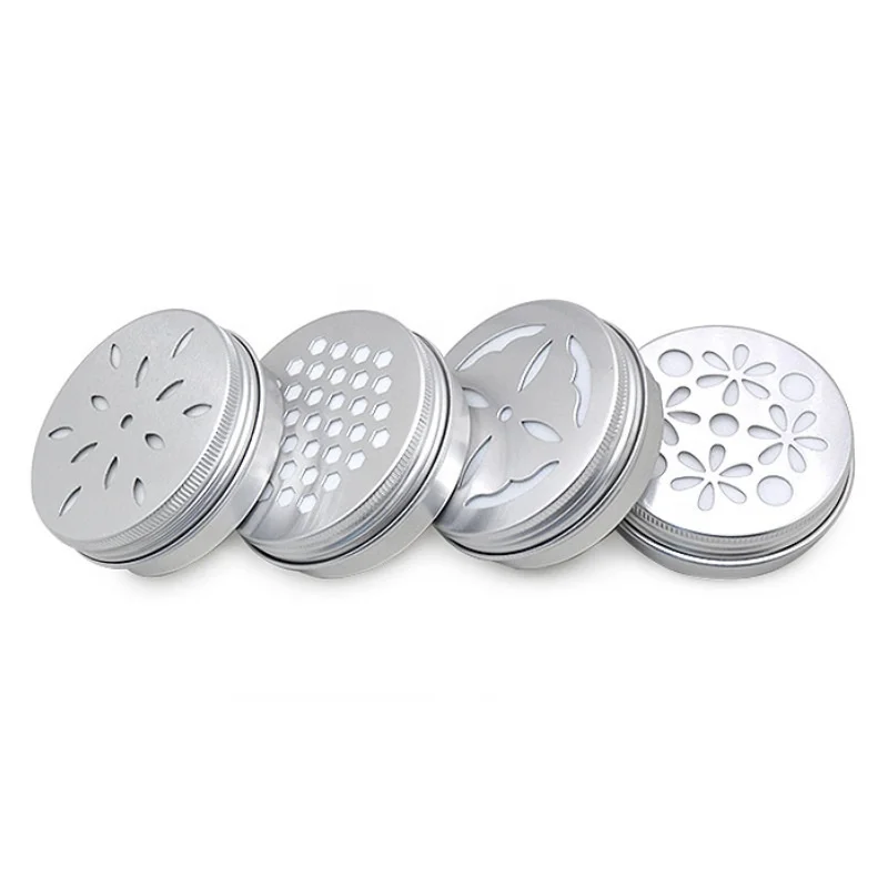 50pcs Air Freshener Metal Packaging Box Hollow Hole Cover Aluminum Candle Jars Empty 60ml 2oz Aluminum Tin Jar Aroma Container herve gambs eau italienne fragranced candle