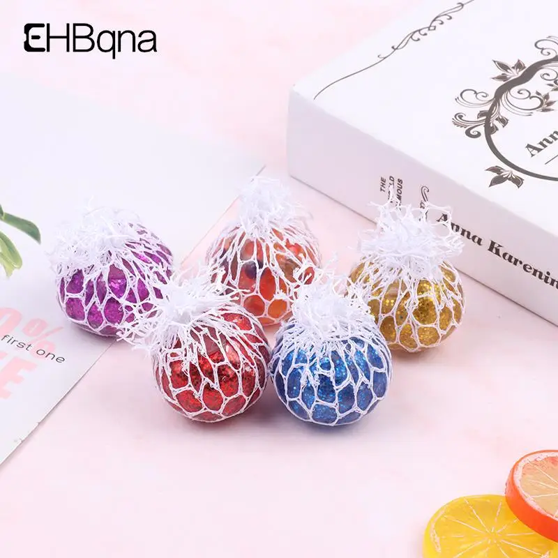 Grape Mesh Stress Balls For Adults Kids Autism Sensory Fidget Toys Soft Balls Stress Relief Balls Squeezing Grape Balls