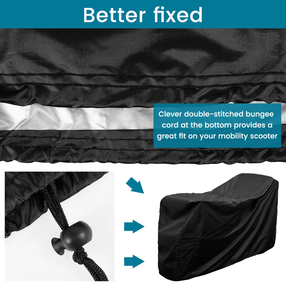 MTFun Heavy Duty Large Mobility Scooter Covers 190x71x117cm Anti Dust Waterproof 190D Oxford Scooter Cover For Motorbike Scooter Indoor Outdoor