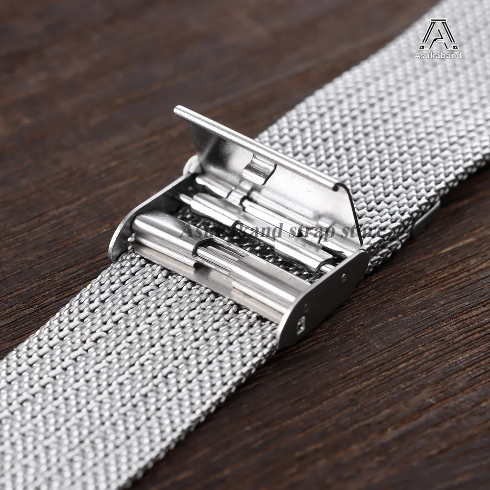 Elegant Gold Milanese Stainless Steel Mesh Strap Bracelet - Universal Fit for 18mm, 20mm, 22mm Watches