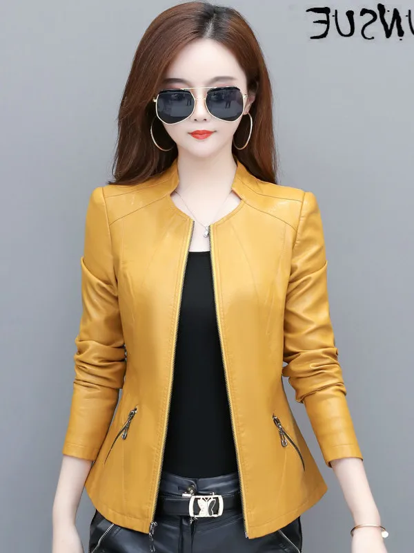 

Куртка женская из искусственной кожи, Корейская Короткая кожаная куртка, весна-осень 5xl, 705 Pph468