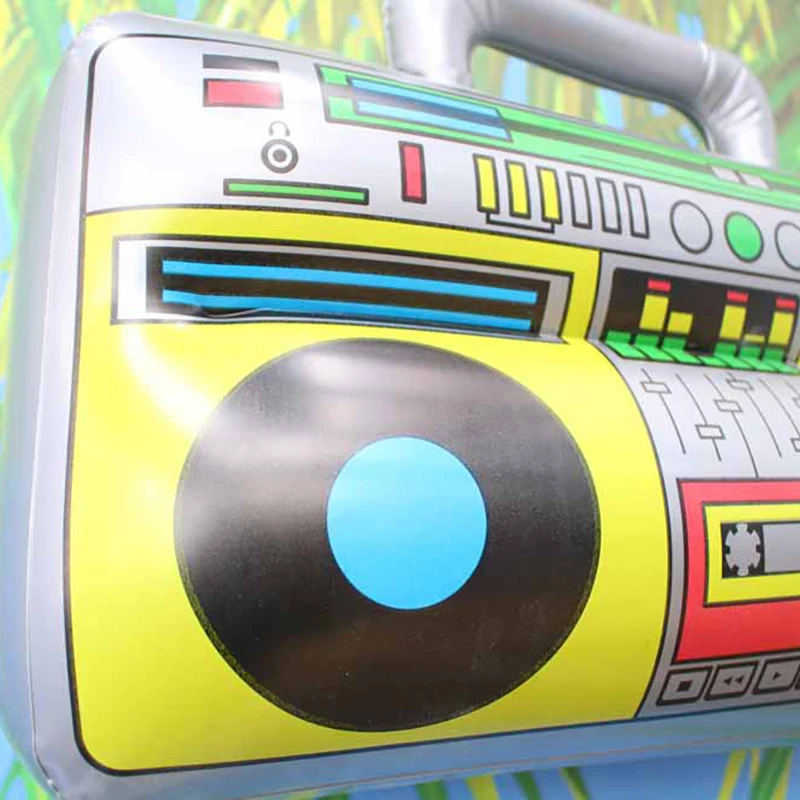 Inflatable Radio Boombox Microphones 80s 90s Party Decorations